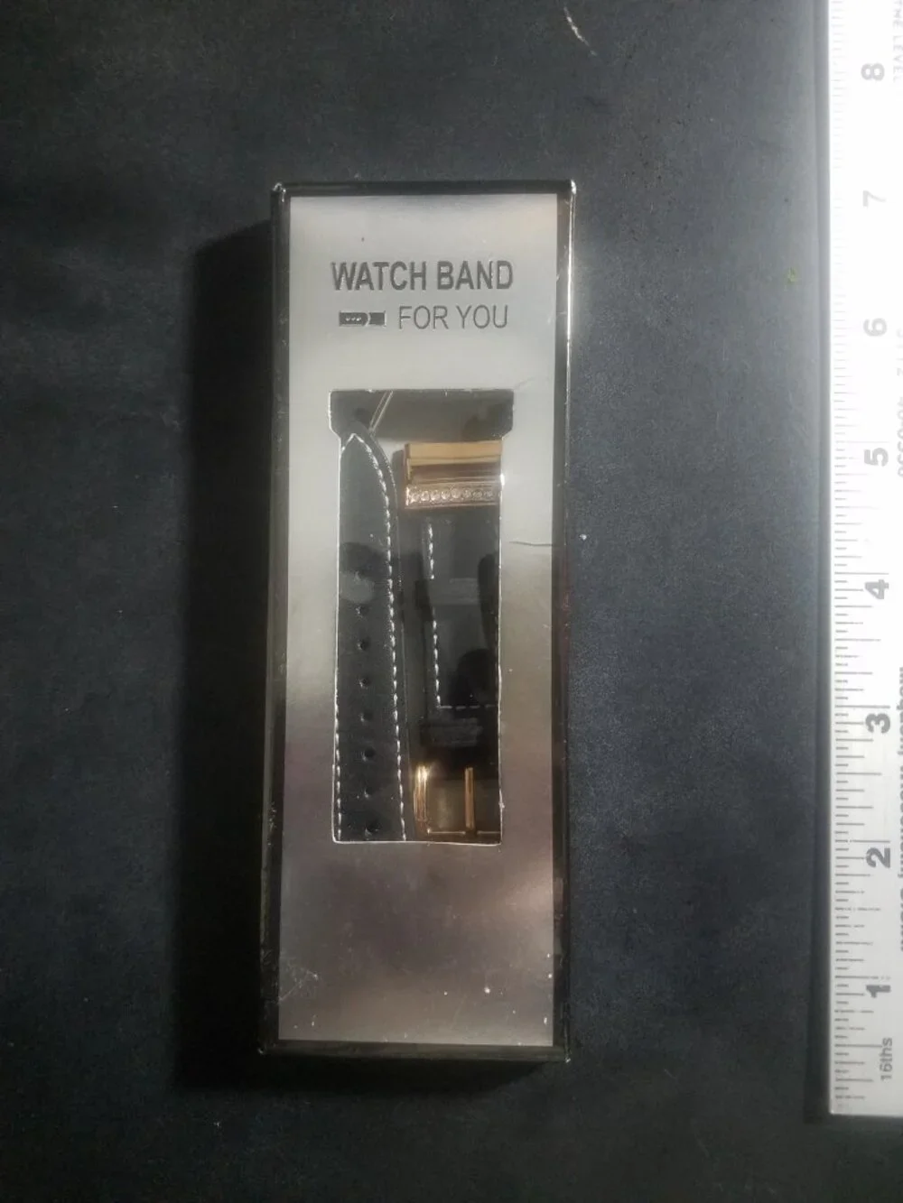 Replacement Black Leather Watch Band with Rose Gold DiamondsFitbit Versa 3 Or 4